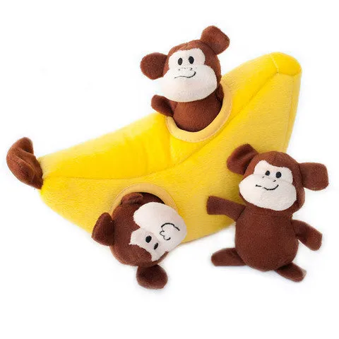 ZippyPaws Burrow Monkey 'n Banana Dog Toy